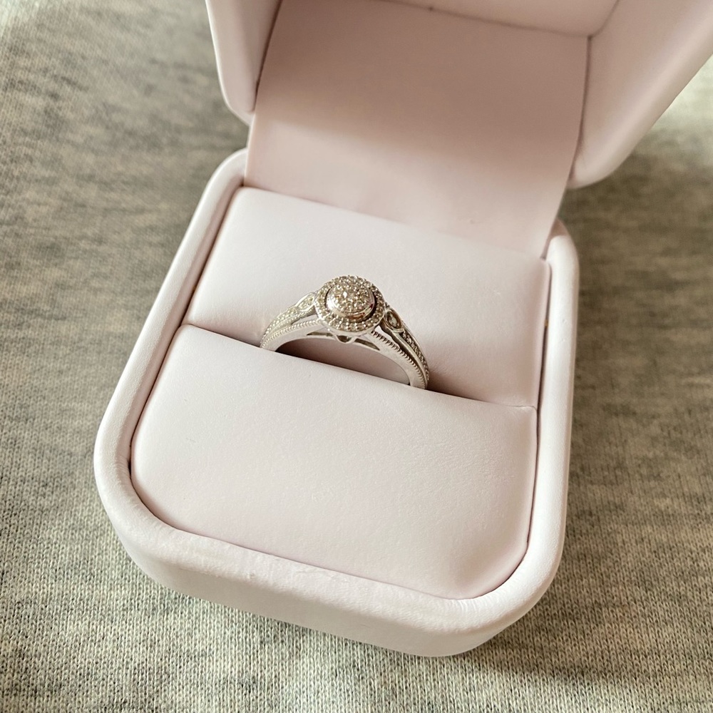 Beautiful white gold with diamonds engagement ring.